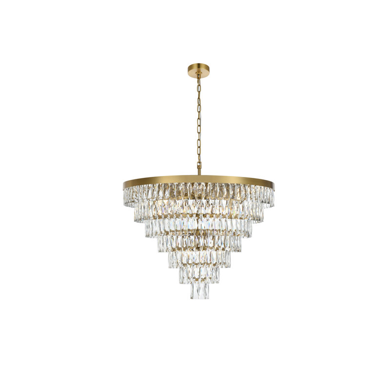 Lustre rond 32 pouces Iva , Or satiné