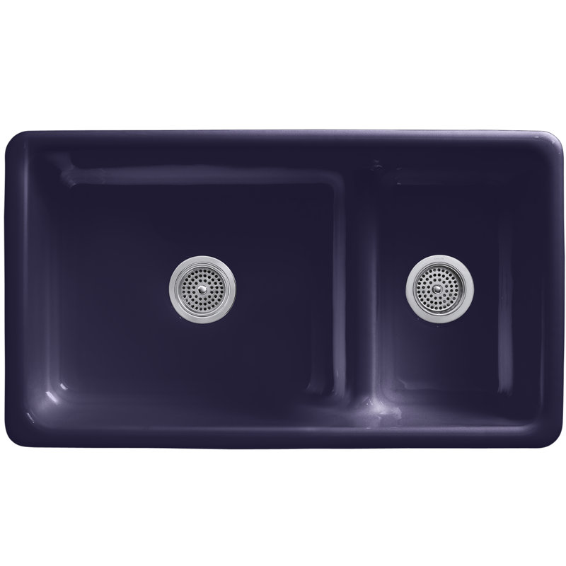 IronTones® 33" L x 18.75" W Undermount Kitchen Sink, Indigo Blue