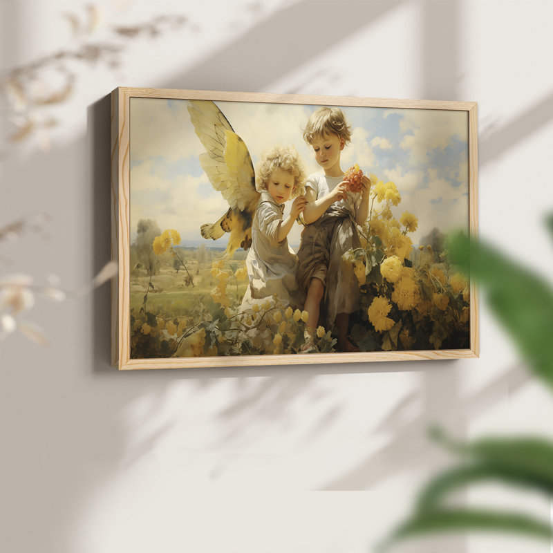 Angels From Above-II - Reproduction encadrée - Restickable, H 11 po x l 14 po, Encadré naturel