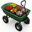 600 lb Heavy-Duty Garden Dump Cart Wagon, Poly Tray, Quick-Release Dump, 10 in All-Terrain Wheels, Utility Yard Hauler for Soil/Mulch/Firewood - Green - 4 Wheels