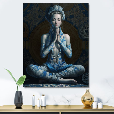 «Blue Yogini Meditation Spiritual Elegance I», reproduction sur toile