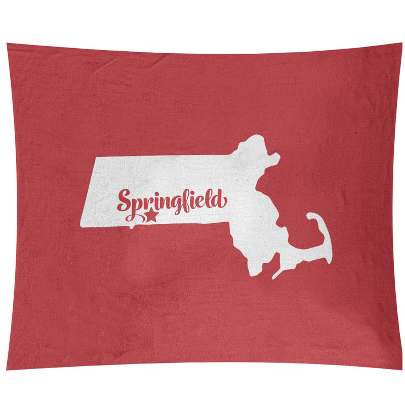 Tapisserie murale Springfield Massachusetts, H 27,5 po x l 37,5 po, Rouge