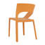 Chaise d'appoint en polypropylène orange tropical - conception monobloc pour l'intérieur et l'extérieur (ensemble de 4)
