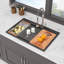 Évier de cuisine durable à double cuve en composite de quartz avec design réducteur de bruit et surface hygiénique, idéal pour les cuisines modernes