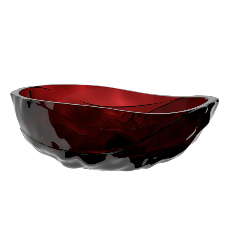 67 Inch Freestanding Solid Surface Soaking Bathtub