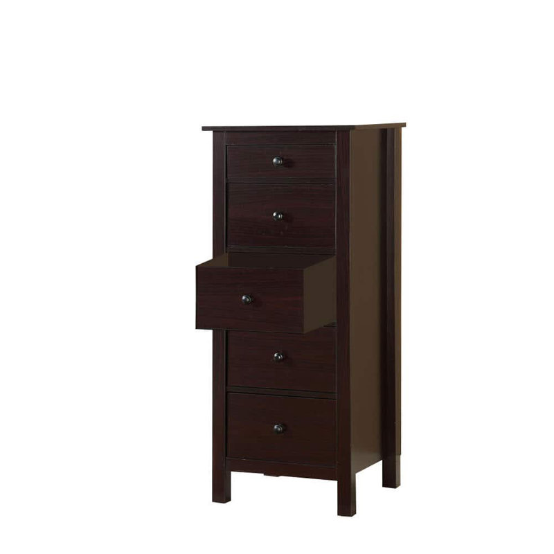 Commode compacte 5 tiroirs Transition Espresso 