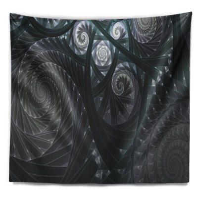 Tapisserie digitale floral en spirale floral foncé