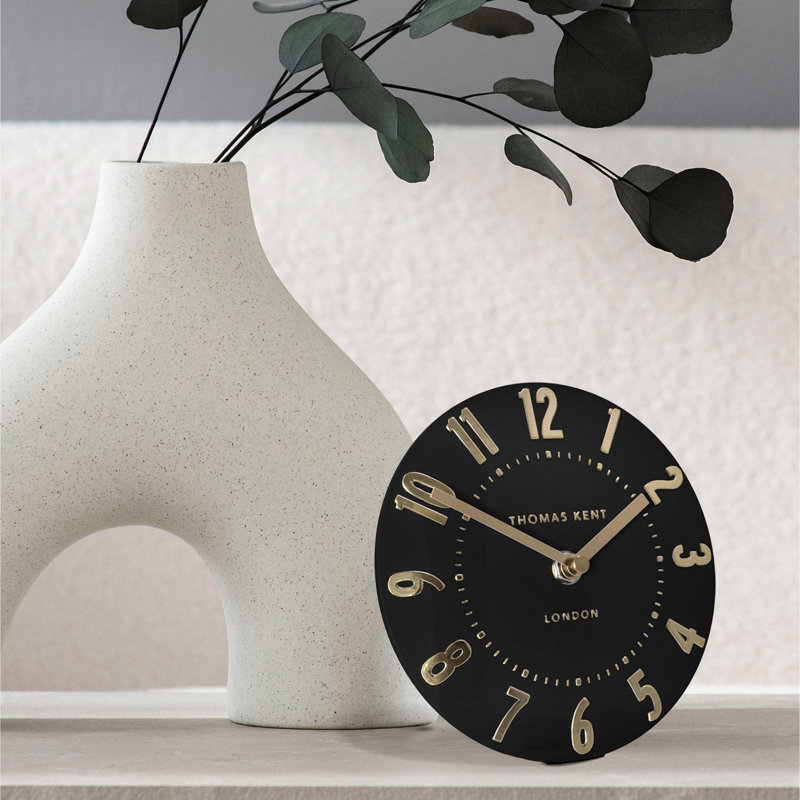 Wall Clock, 15cm H x 15cm W x 5cm D, Black