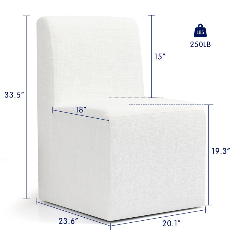 Upholstered Dining Chairs with Casters, Modern Single Sofa Chair with Slient Wheels for living room, Arrived Assembed, 1