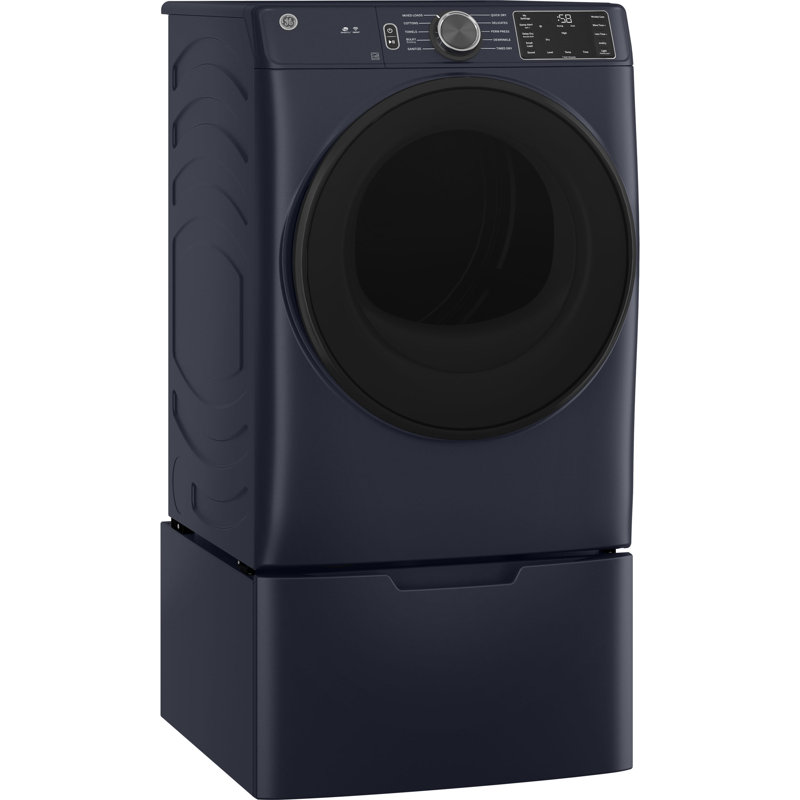 GE 7.8 Cubic Feet Smart Electric Stackable Dryer, Sapphire Blue