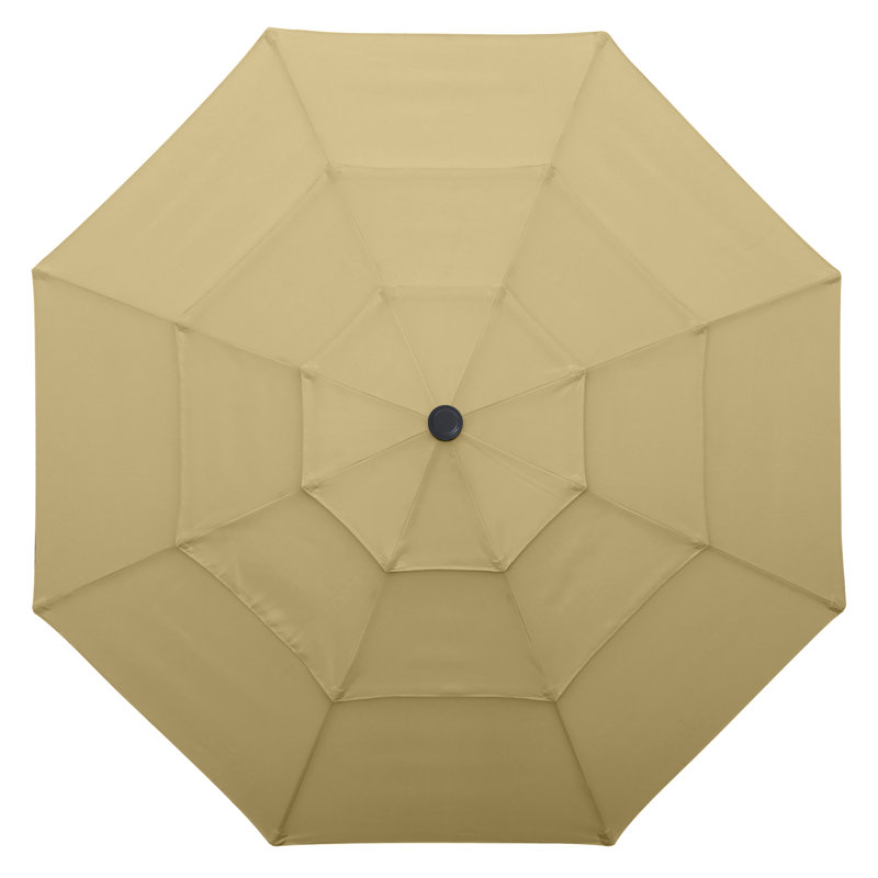 Parasols de patio à 3 niveaux Miqdad par Arlmont & Co., H 100,4 po x l 132 po x P 132 po, Kaki