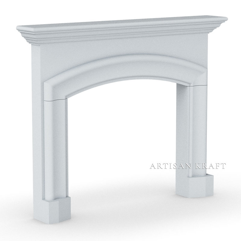 Foyer en pierre Marlboro avec foyer Bullnose, Gris, P 9 po x H 53,5 po x l 67 po