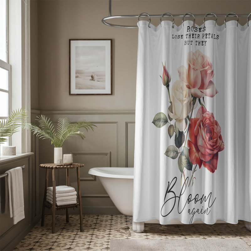 Rideau de douche 1 pièce Petal Power, H 74 po x l 71 po