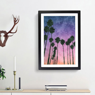 Palm Trees at Sunset - Picture Frame Graphic Art Print