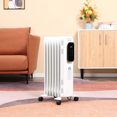 HOMCOM 1370 Watt 4675 BTU Electric Radiator Space Heater with Adjustable Thermostat and with Digital Display