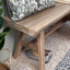 Banc en bois massif Farmhouse avec design mortaise et tenon minimaliste-1752175428