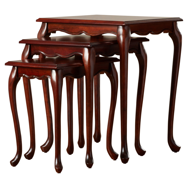 Aniyiah Solid Wood Top Nesting Tables, Plantation Cherry