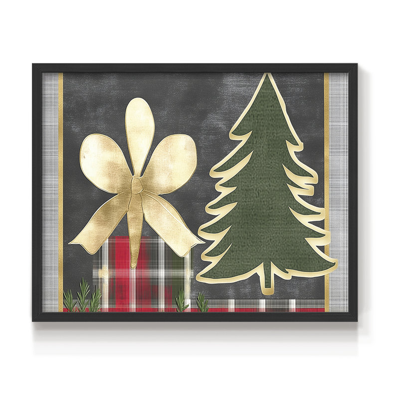 Chirstmas Art-LXVII - Reproduction encadrée - Restickable, H 11 po x l 14 po, Noir, noir, noir, noir