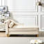 Chaise longue en velours beige avec beaucoup de rangement - pratique et élégante dans une teinte élégante pour décorer votre espace-180398273