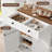 42" Farmhouse Shoe Cabinet with Barn Doors & Drawers, Adjustable Shelves Storage Organizer with Anti-Tip Design-1885617340