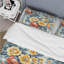 Ensemble de housse de couette à imprimé guingan jaune et bleu-109147135