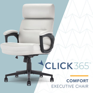 Click365 Classic Executive Office Chair, Ergonomic Mid-Back, Double-Layer Seat Cushion