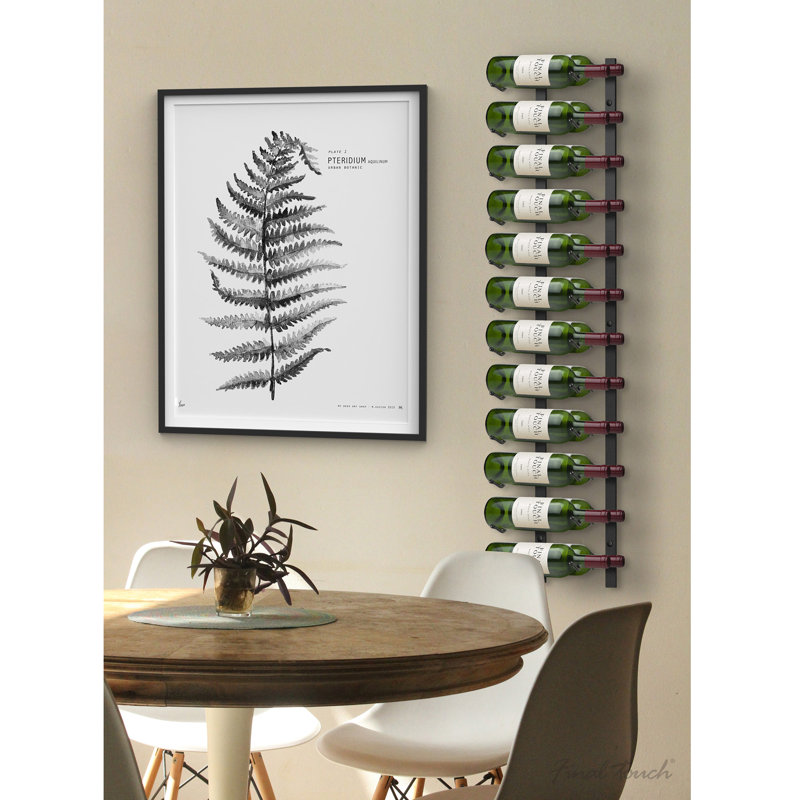 24 Bottle Wall Mounted Wine Bottle Rack in Black