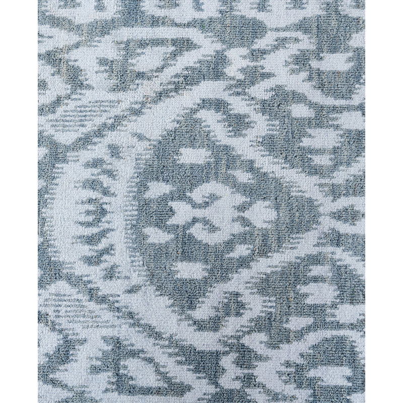 Tapis unique noué à la main gris Odom de 9 pi 1 po x 12 pi 0 po Odom