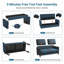Modern 148cm Teddy 2-Seater Sofa with Square Armrests and Two Throw Pillows-1803558458