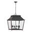 Luminaire suspendu 6 lumières Aramie en fer noir antique avec verre transparent-1306168370