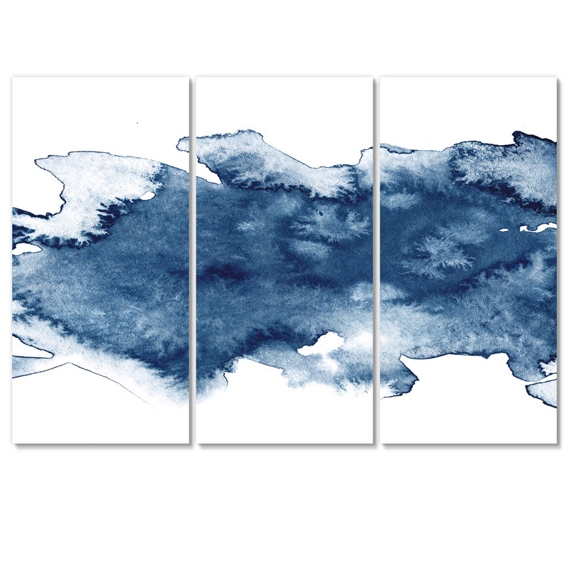«Abstract Classic Blue II», reproduction d'art sur toile moderne, H 32 po x l 48 po x P 1 po
