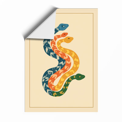 Entwined Serpents Art Deco - Framed Print