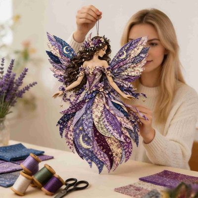 Trousse de courtepointe DIY avec pinces givrées, tissu superposé à motifs floraux, décoration murale faite main à faire soi-même