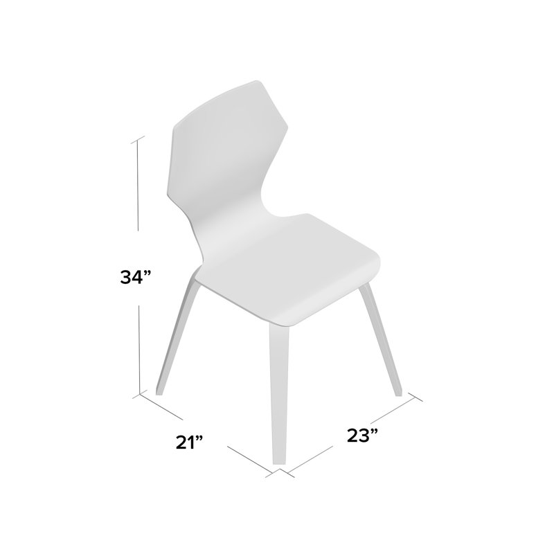 Chaise d'appoint Beckley, Blanc / Noyer