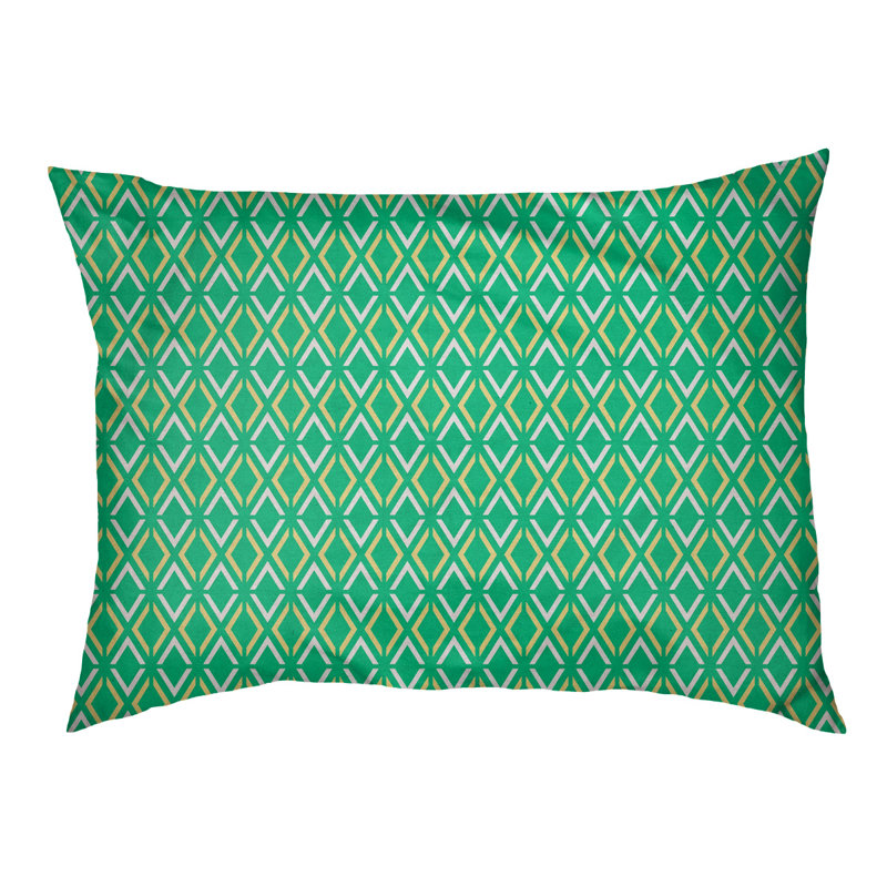 Coussin Byrge, Grand (l 42,5 po x P 32,5 po x H 14 po), Vert / Jaune / Bleu sarcelle