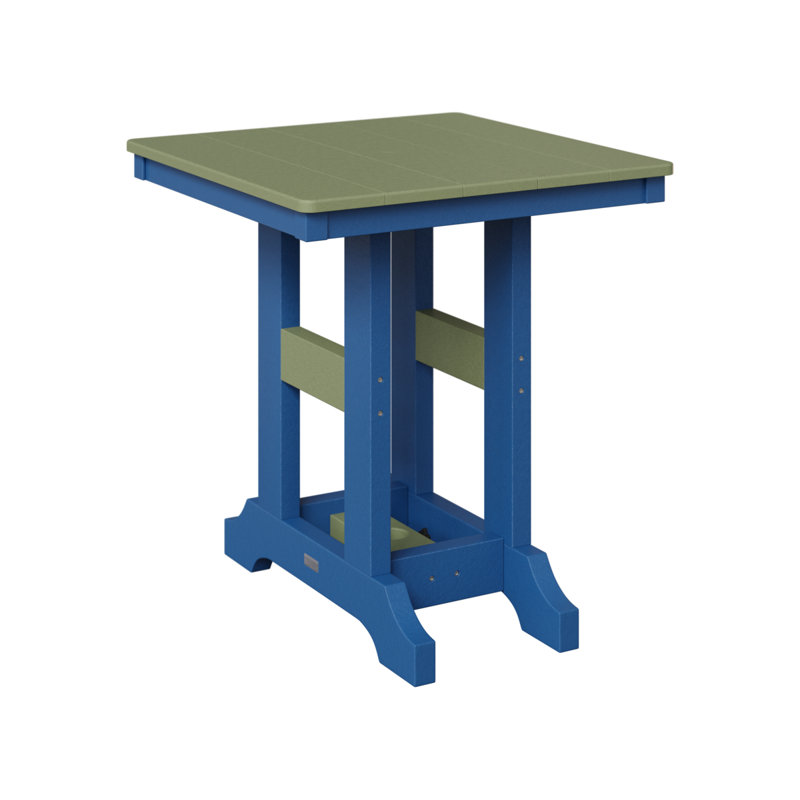 Garden Classic Outdoor Square Dining Table, Kiwi Green, Seafoam