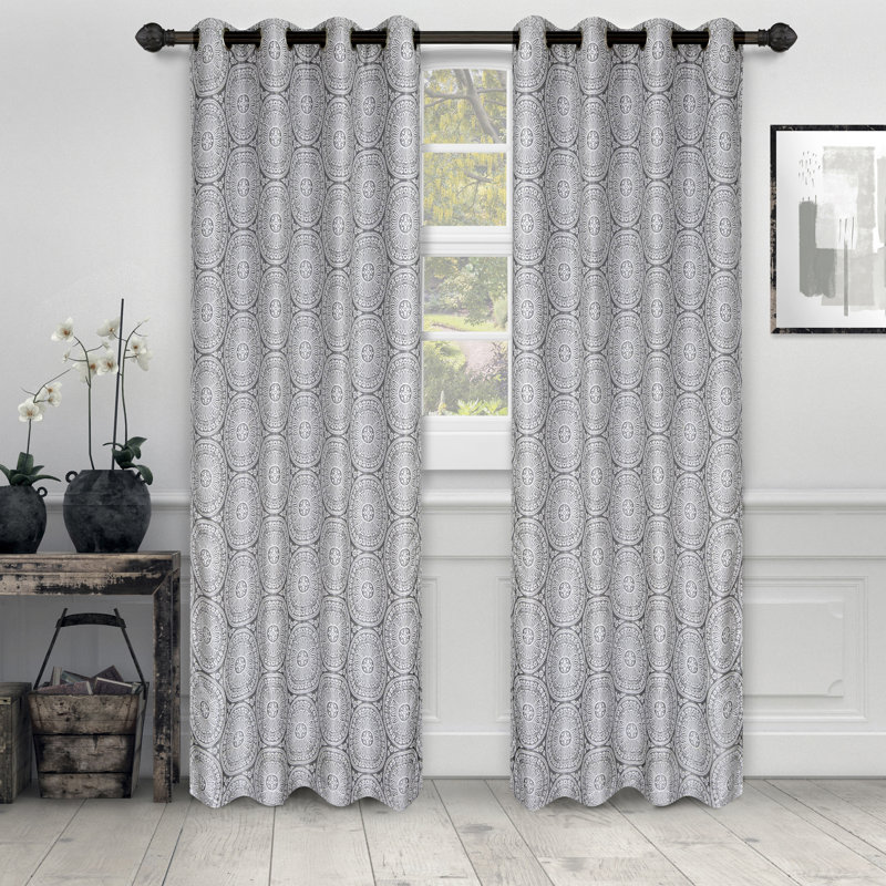 Daleila Room Darkening Curtain Pair, Silver, 52" x 108"