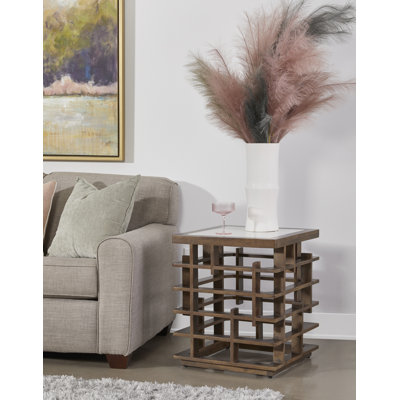 Table de bout avec roulettes Utica Brown