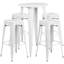 Ensemble de tables de bar rondes intérieur / extérieur en métal 30 po avec 4 tabourets sans dossier Colbert-24678662-24678665