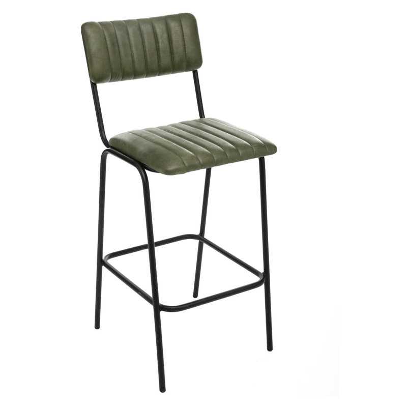Tevis Upholstered Counter Stool with Metal Frame