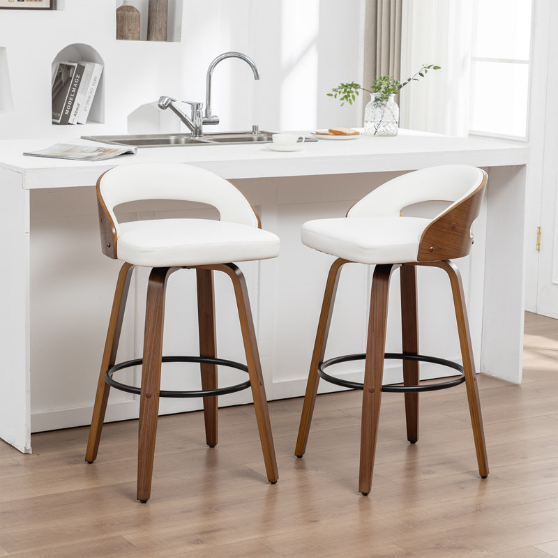 Ensemble de tabourets de bar 2 pièces Modern Modern, Blanc, Tabouret de bar (siège de 30 po de hauteur)