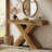 Farmhouse 55" Console Table, Wood Entryway Table with X-Shaped Legs