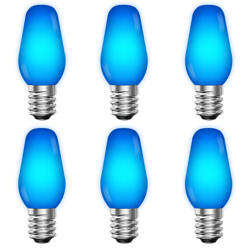 0.5 Watt, C7 LED, Non-Dimmable Light Bulb, Base, Blue