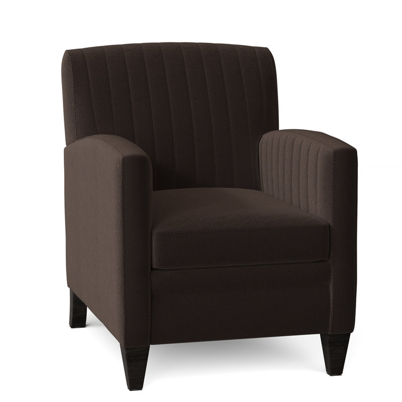 Barnabus Leather Club Chair, Aline Fumo Genuine Leather, Cobblestone
