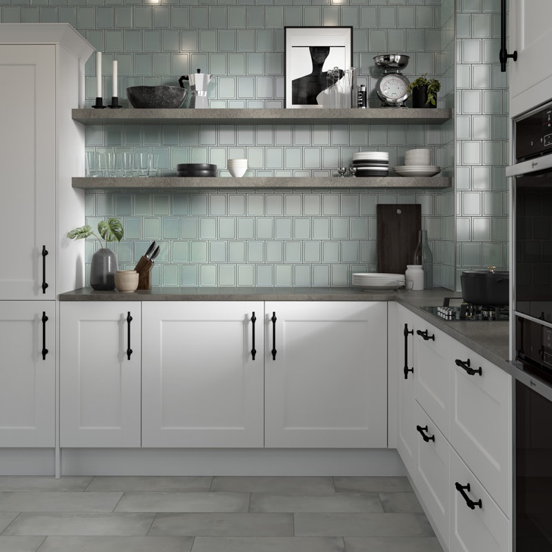Cuadro 9" x 14" Matte Porcelain Decorative Accent Tile, Black