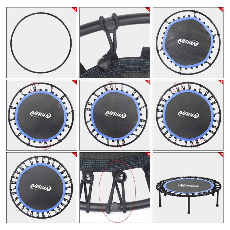 Trampoline d'intérieur rond 3,33 pi avec guidon Jomeed