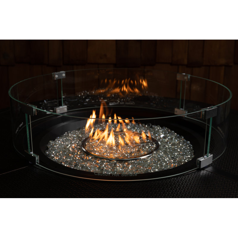 Clear Tempered Glass Wind Guard for Round Fire Pits