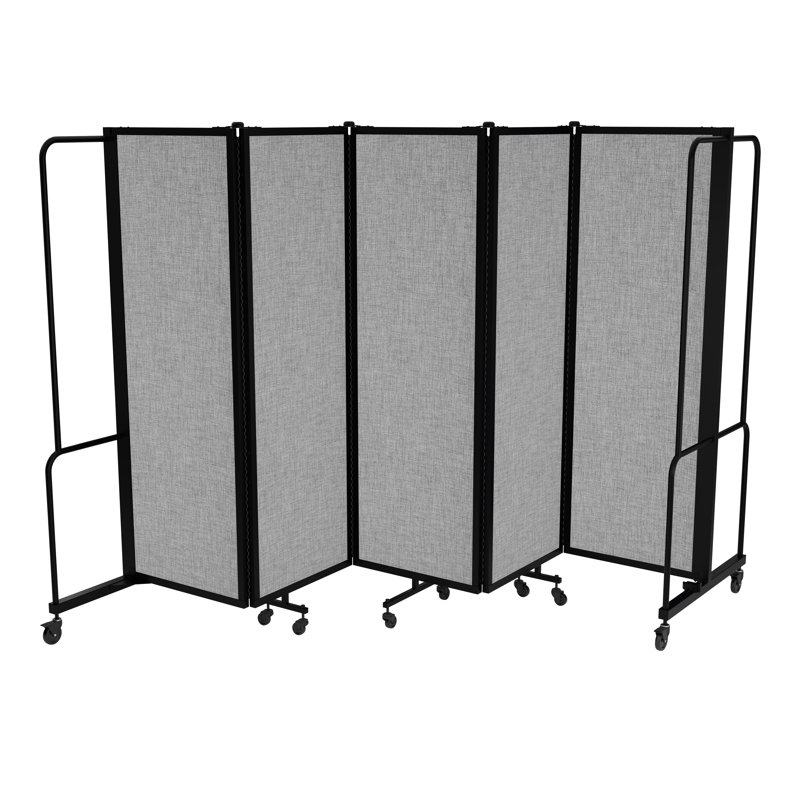 Paravent mobile de qualité supérieure Otis Sound Dampening, structure noire, 5, Gris