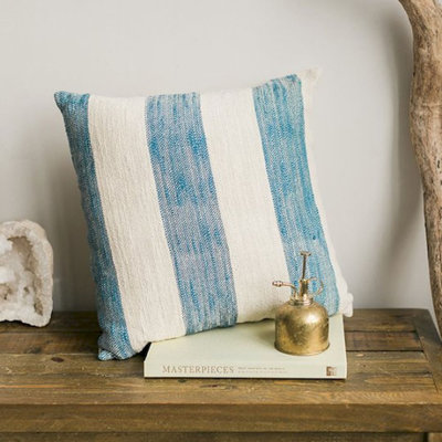  Jute Striped Throw Pillow