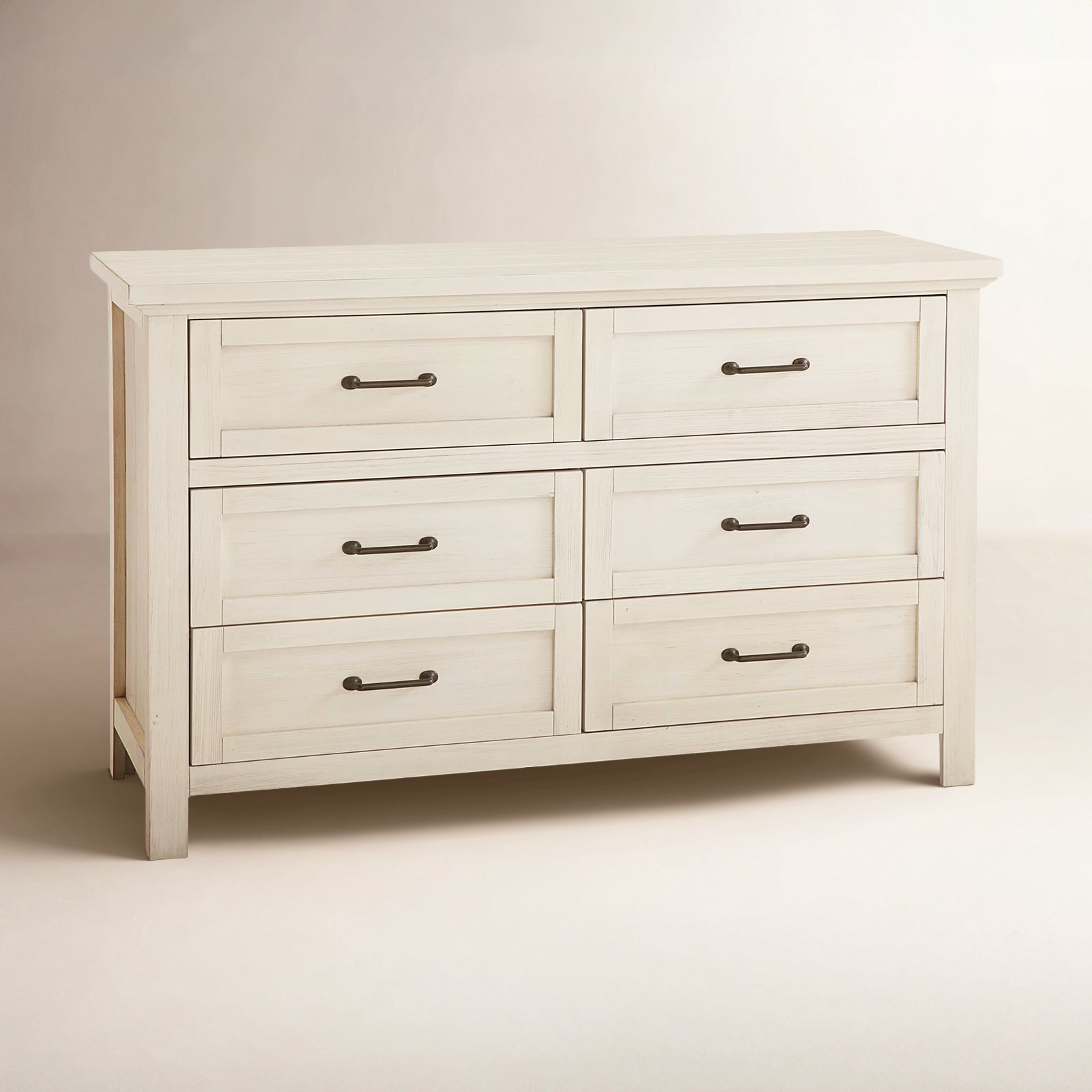 Aceline 6-Drawer Dresser, Brushed White